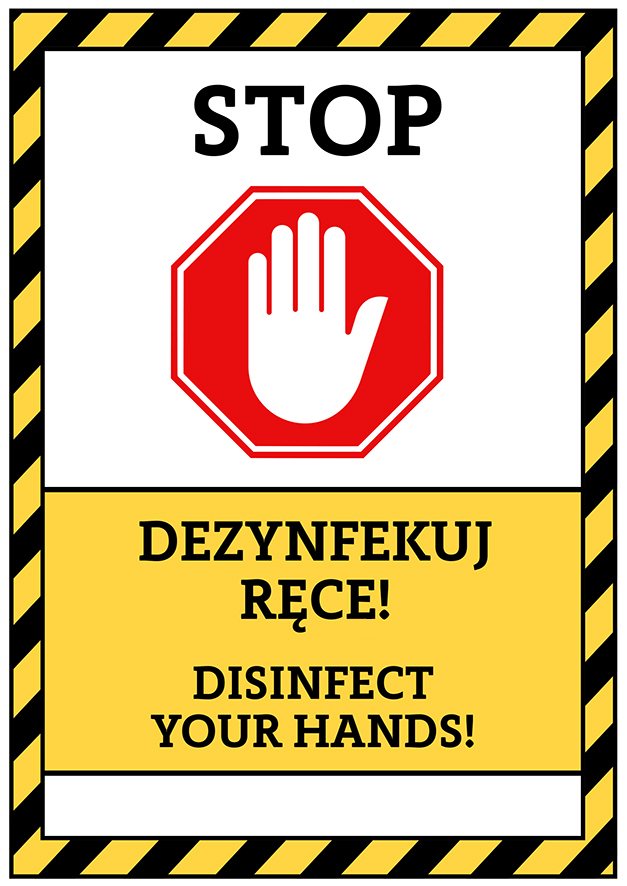 plakat dezynfekuj rece