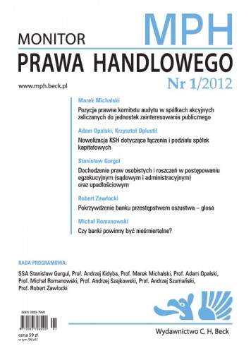 Link do pełnego tekstu czasopisma: Monitor Prawa Handlowego