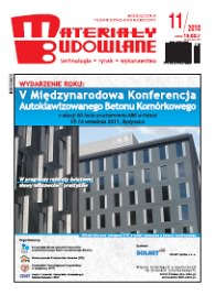 okładka czasopisma  Materiały Budowlane