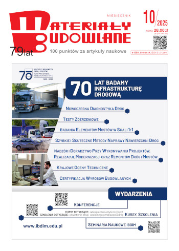 Link do karty katalogowej czasopisma: Materiały Budowlane